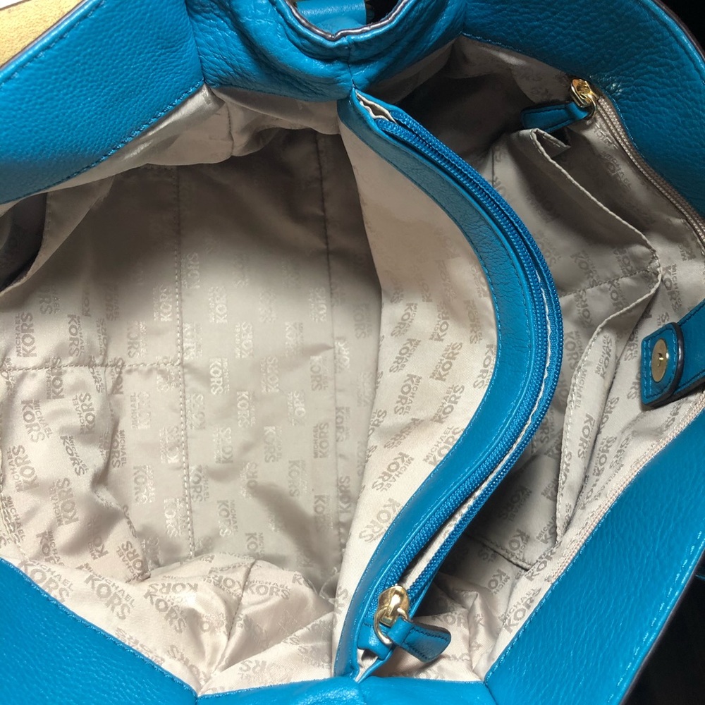 Michael Kors Teal Hamilton Satchel Bag - Picture 7 of 15